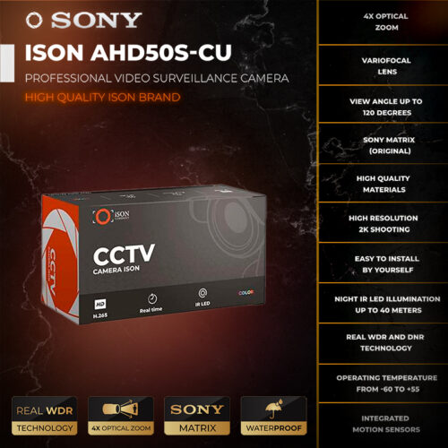 AHD CCTV camera with mechanical zoom ISON AHD50S-CU 2
