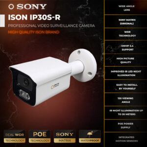Digital IP surveillance camera 2 megapixels with POE ISON IP30S-R