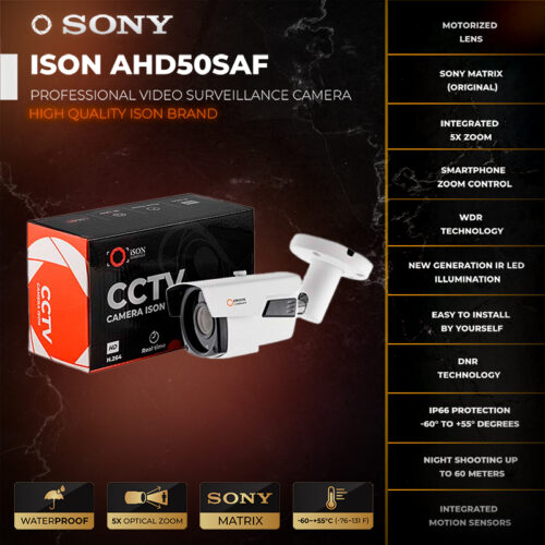 AHD CCTV camera with electronic zoom 5 megapixels ISON AHD50SAF 2