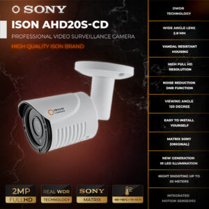 2 Megapixel AHD Surveillance Camera ISON AHD20S-CD-E 2.8MM