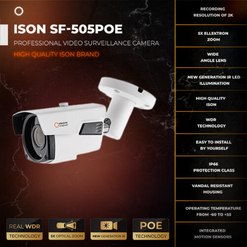 ISON SF-505POE Elektronik Zoomlu Dijital IP POE Video Gözetim Kamerası ISON SF-505POE Elektronik Zoomlu Dijital IP POE Video Gözetim Kamerası