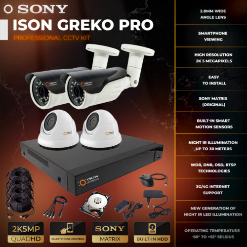 ISON GREKO-4 K2 5 megapixel video surveillance system WITH HDD