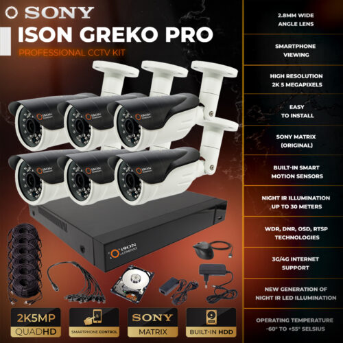 ISON GREKO-6 5 megapixel video surveillance system WITH HDD