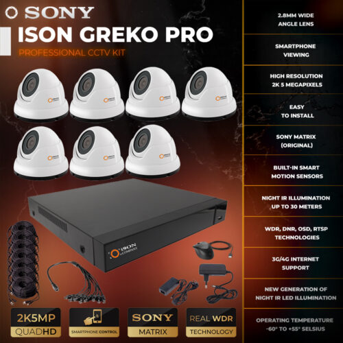Sistema de videovigilancia ISON GREKO-7 K7 de 5 megapíxeles