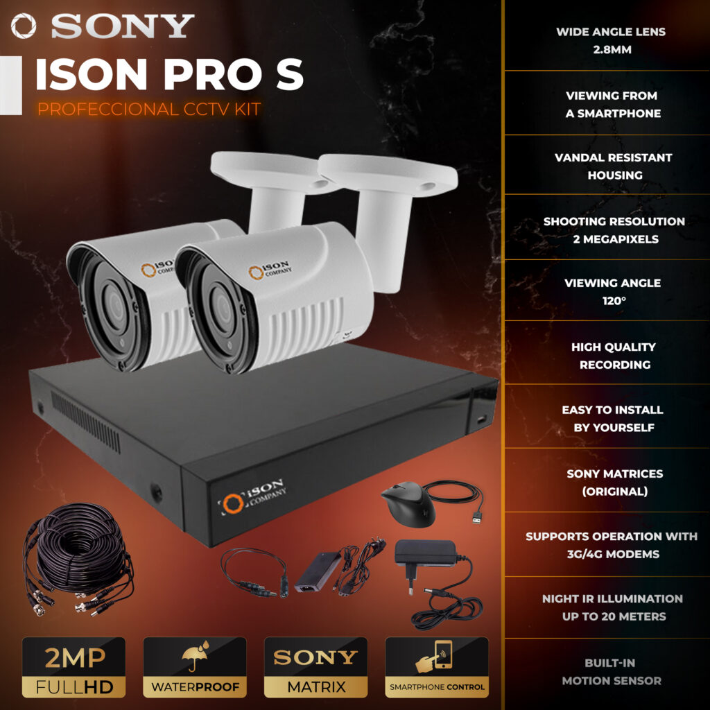 Video surveillance system for 2 cameras ISON PRO S | ISONCOM