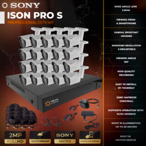 Video surveillance system for 20 cameras ISON PRO S 2 megapixels Perimeter