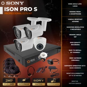 Video surveillance system for 4 cameras 2 megapixels ISON PRO S Dacha K1 with hard disk 1000gb