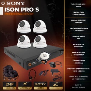 Video surveillance system for 4 cameras 2 megapixels ISON PRO S Dacha with sound M4 with hard disk 1000gb