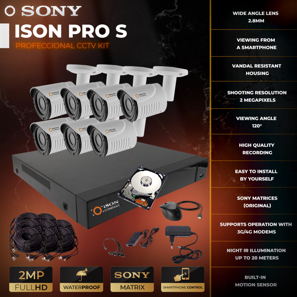 Video surveillance system for 7 camerasISON PRO SH | ISONCOM