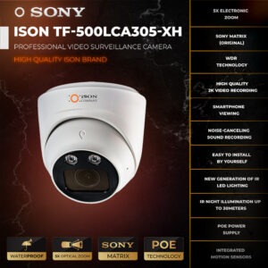 Câmara de vigilância por vídeo digital IP POE ISON TF-500LCA305-XH