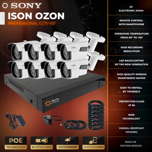 8 kamera 5 megapiksel için ISON OZON-8